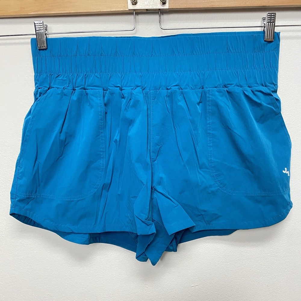 Joy Lab Women High Waist Nylon Shorts Lined Size‎ XL Blue Outdoor Athleisure Gym